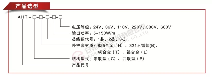 AHT铠装加热电缆选型